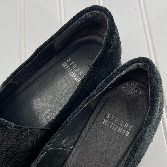 STUART WEITZMAN BLACK GOFORTH SUEDE WEDGE SLIP-ON SIZE 7 - Picture 4 of 13
